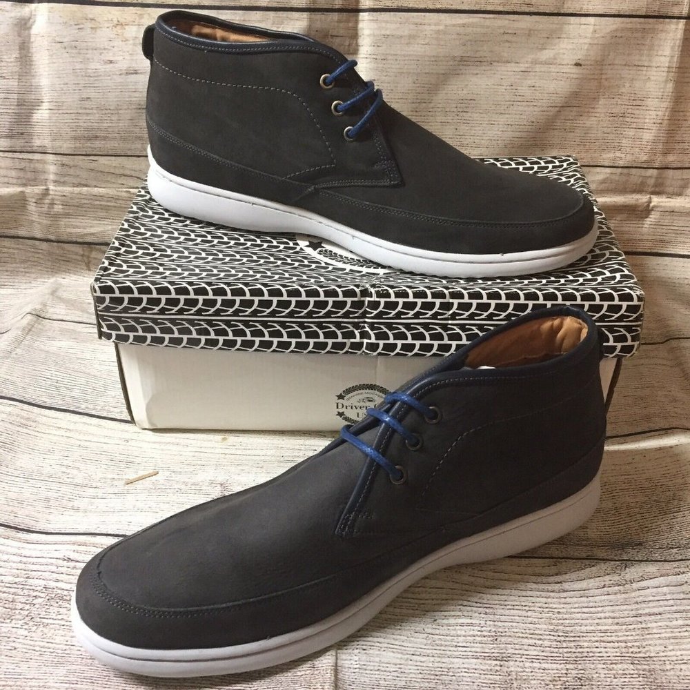 New Driver Club USA Men's Leather Ankle Chukka Boot with Sneaker Sole Sz 13 Grey